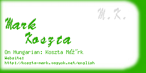 mark koszta business card